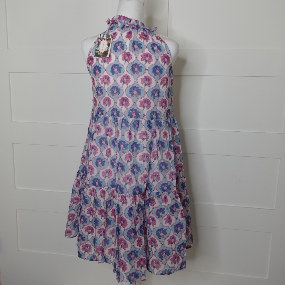 Oliphant Dress Sleeveless Tiered Mini Iris Blue - Picture 4 of 11